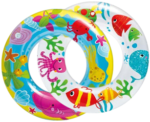 Надувной круг 61см "Подводный мир" 6-10 лет, 2 вида, 58245 